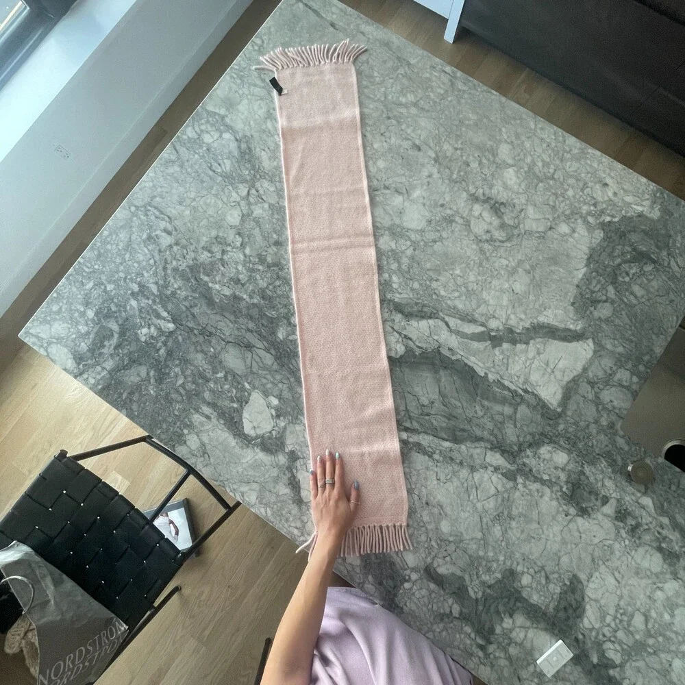 Gap Soft Fringe Lambswool Rabbit Hair Scarf Light Pink